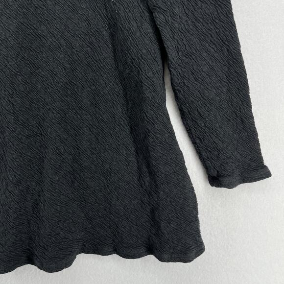 PURE JILL Top L Textured Crinkle Tunic100% Cotton Jersey Tunic Tee Gray - Picture 9 of 15